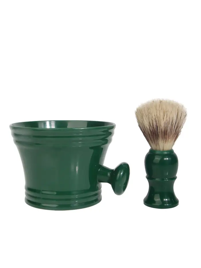 Ensemble de Rasage Vintage pour Hommes : Bol à Mousse en Céramique + Brosse à Barbe, Outils de Rasag