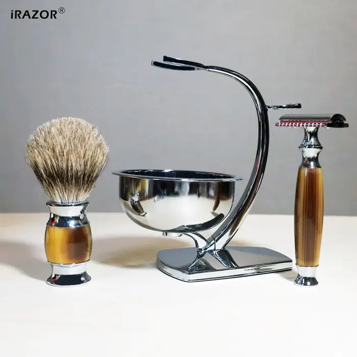 Kit de rasoir à double tranchant iRAZOR Classic pour homme avec 10 lames