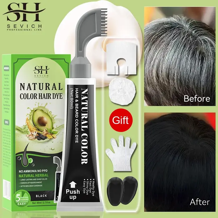 Shampoing Fast Hair Dye à l'avocat avec peigne