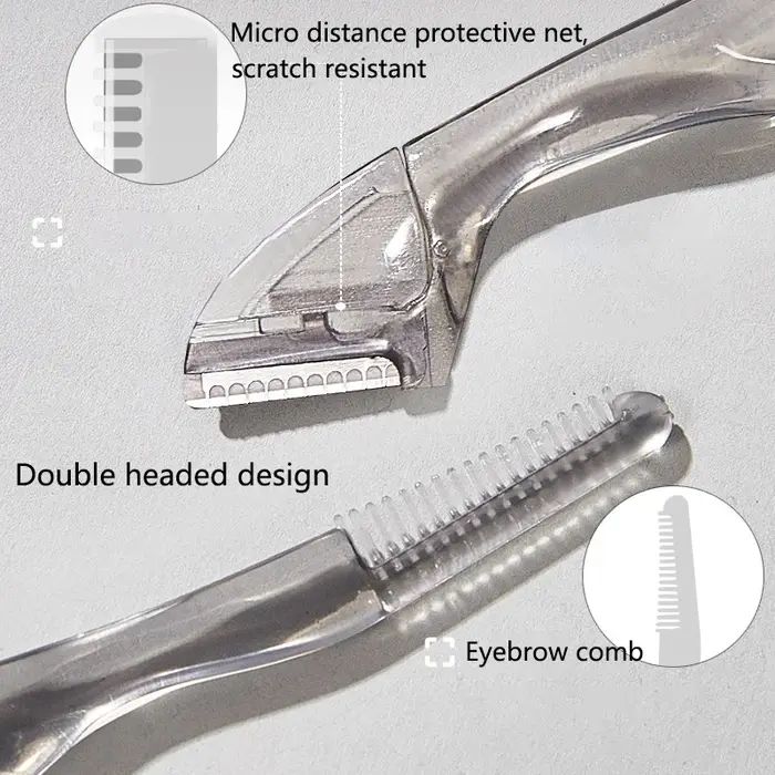 EyebloggTrimmer-Rasoir portable à double tête pour hommes et femmes, design pour les poils du visage, élimination des épilations, outils de maquillage, sécurité