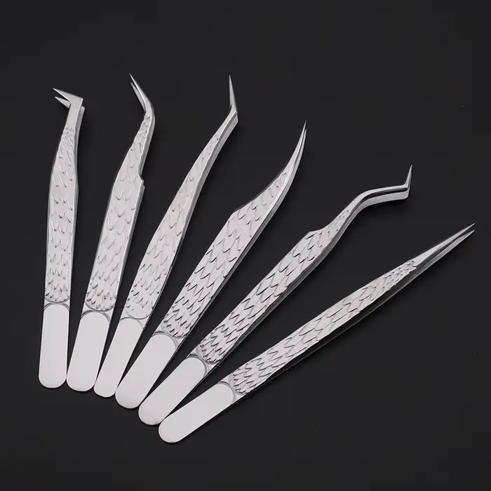 Ensemble de pincettes pour faux cils, 6 pièces, pour Extensions de cils en éventail, plantation de p