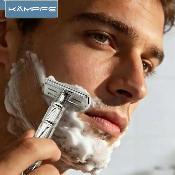 Rasoir de sécurité à double tranchant KAMPFE pour hommes, rasoir de précision en acier inoxydable fa