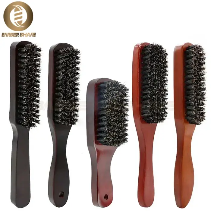 Brosse à barbe professionnelle en poils de sanglier naturels pour hommes