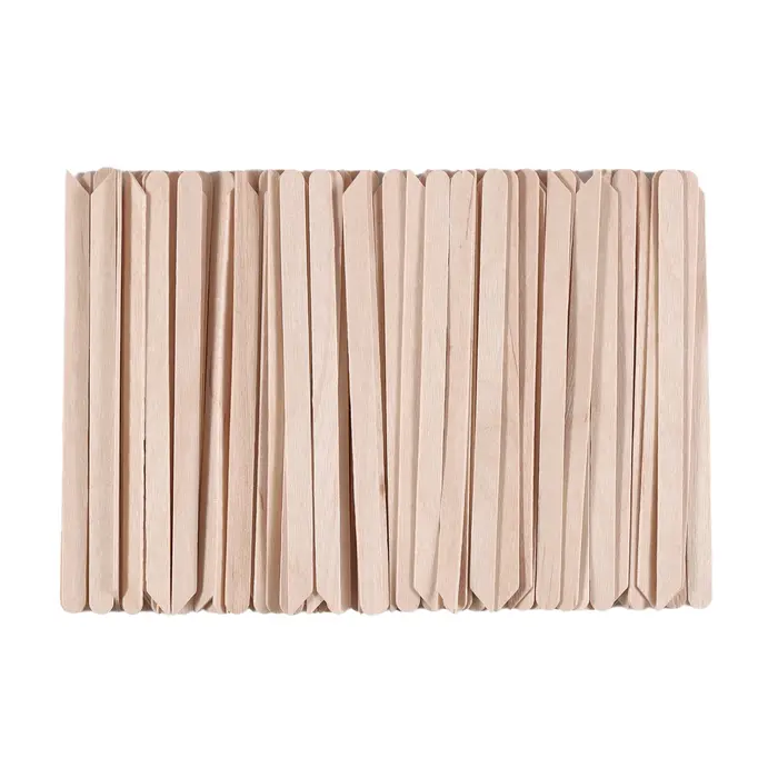 100 bâtonnets jetables en bois pour l'épilation corporelle