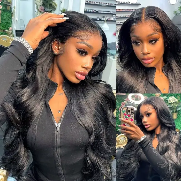 Perruque Lace Closure Wig Body Wave Naturelle, Cheveux Humains, 13x6, 13x4, 4x4, 5x5, 6x4, Sans Coll