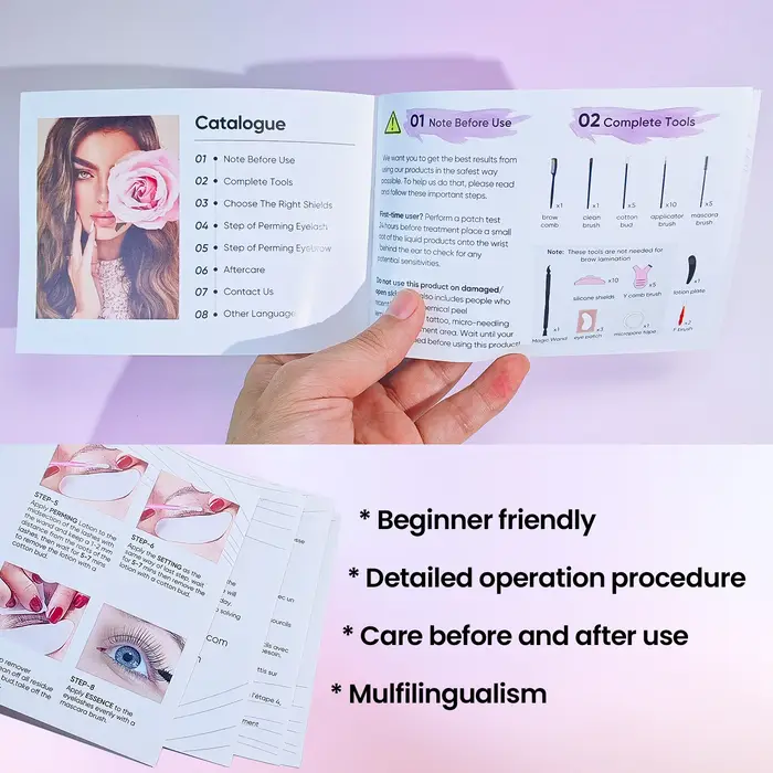 PERMANIA Kit de rehaussement des cils à effet longue durée 5-8 minutes, rehaussement rapide des cils