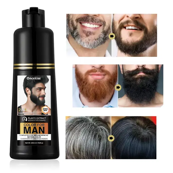 Shampoing de teinture pour barbe pour hommes