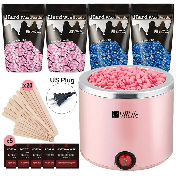 Chauffe-épilation avec pot à paraffine et kit de bâtons en bois, avertir, tremper, épilateur, machin