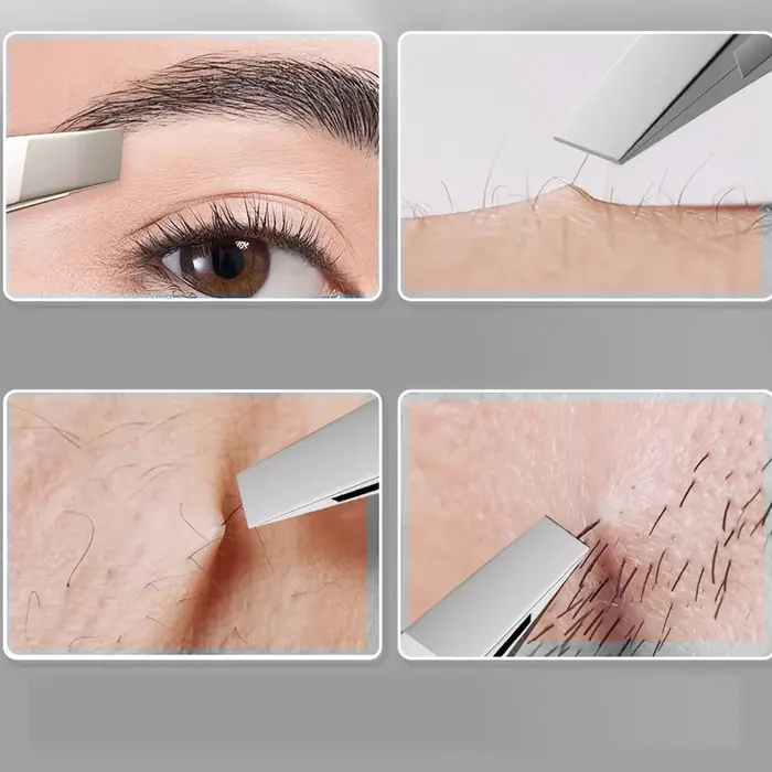 Pince à épiler professionnelle de précision en acier inoxydable pour sourcils et poils du visage sans parfum