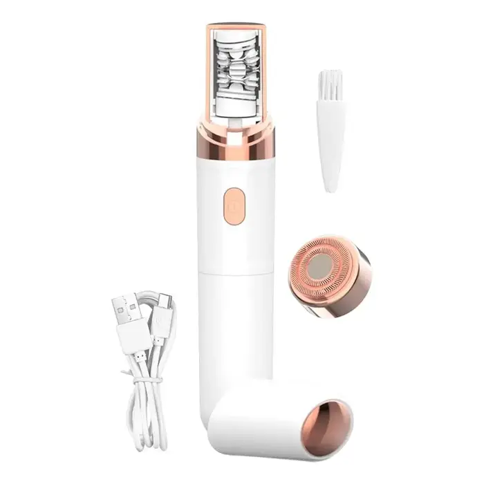 Épilateur facial professionnel 2-en-1 rechargeable sans fil, étanche, tondeuse à sourcils indolore p