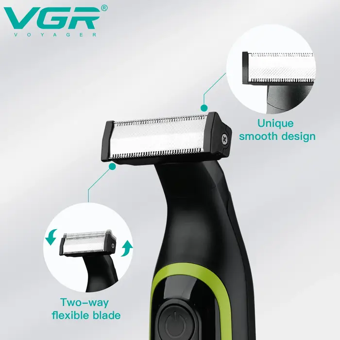 VGR une lame étanche cheveux tondeuse à barbe corps pubien Bikini rasoir Facial électrique