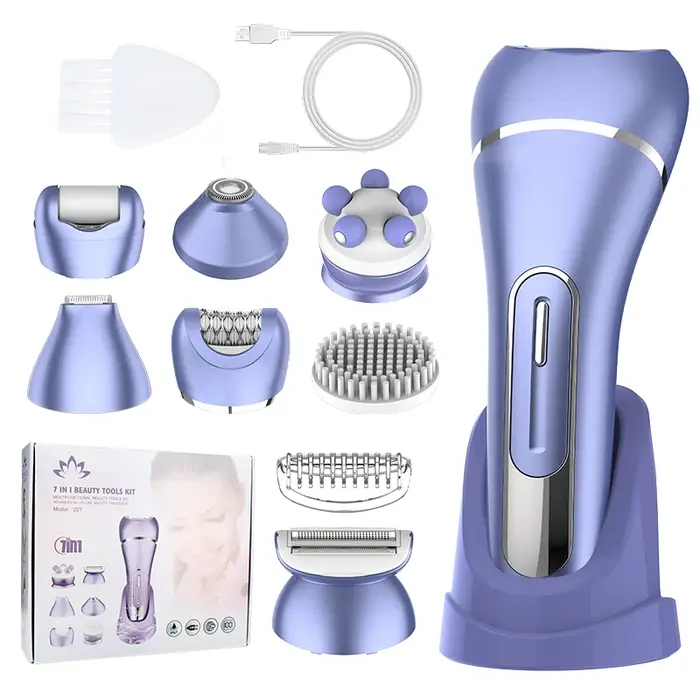 RESUXI 227 Épilateur électrique multifonction 7 en 1 pour femme Rasoir Bikini Jambes Aisselles Tonde