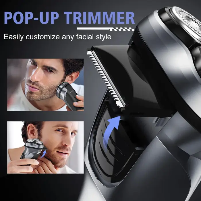 Rasoir électrique Sejoy BLASTO1 pour hommes, rasoir électrique rechargeable, tête flottante triple, 