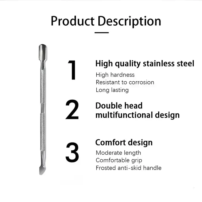 CuemployPusher-Outils de manucure en acier inoxydable