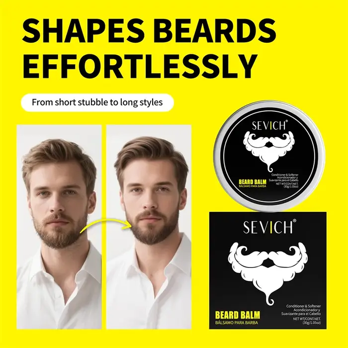 Baume à barbe pour homme, non gras, rafraîchissant, crème lissante pour barbe, soin naturel longue durée pour l'entretien et le coiffage de la barbe