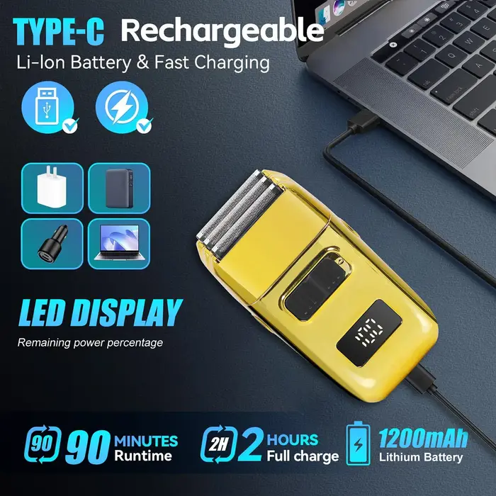 Rasoir électrique rechargeable pour hommes