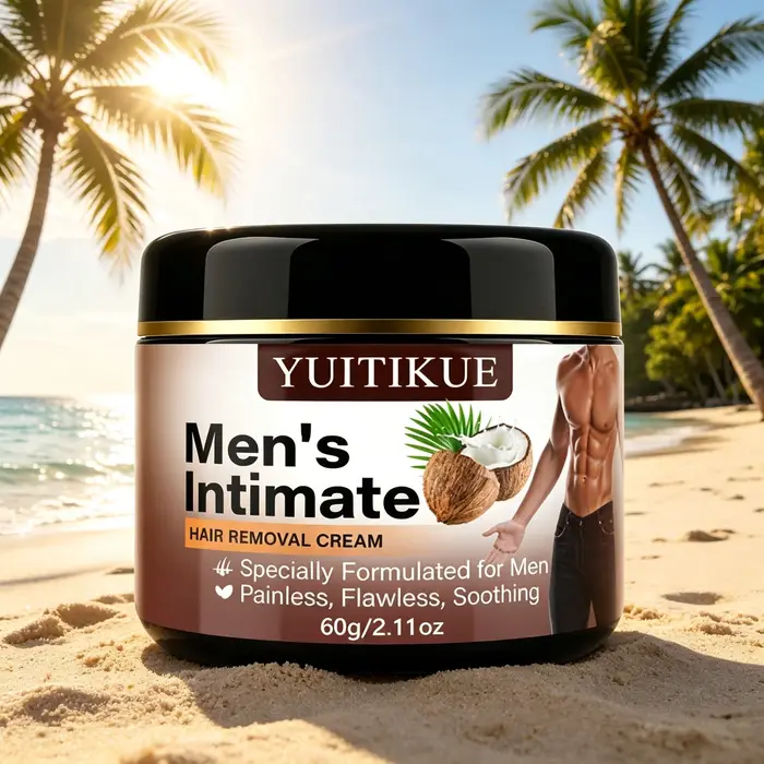 YUITIKUE Crème dépilatoire intime pour hommes 60g, crème dépilatoire douce et indolore à l'huile de