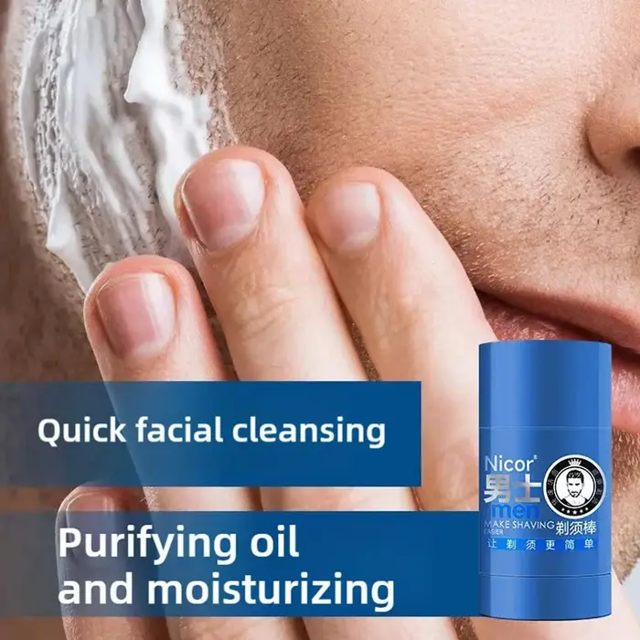 1/2/3 pièces parfum de menthe crème à raser pour hommes bâton mousse riche doux 2-en-1