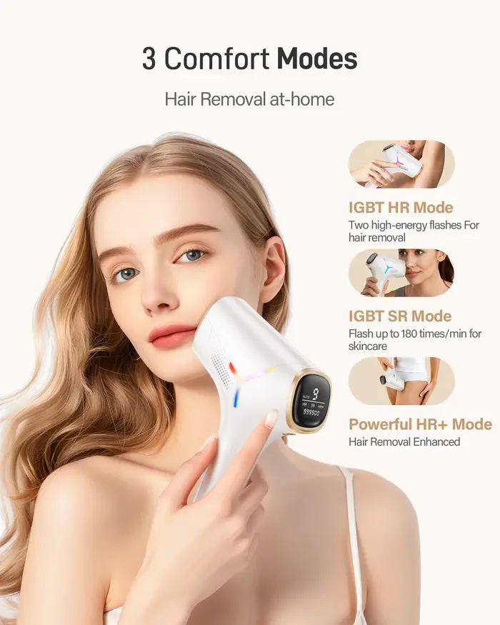 Dispositif IPL d'épilation au laser 999900   Flashes Double Flash Mode 3 semaines visibles pour femmes hommes maison Laser traitement rapide et sûr