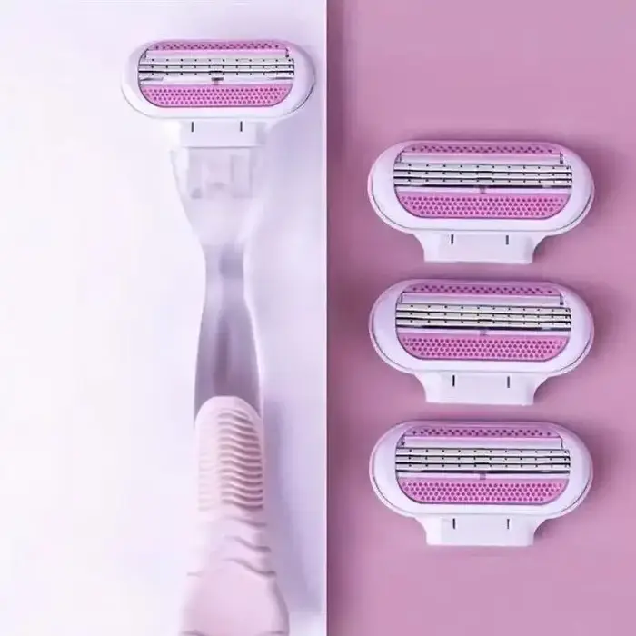 Rasoir de sécurité pour femmes avec 1 manche + 4/8 lames