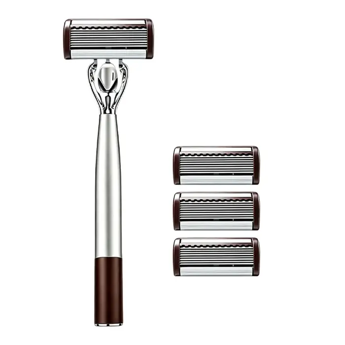 Rasoir manuel à 8 lames, rasoir de sécurité pour la barbe et la moustache, ensemble de rasoirs manue