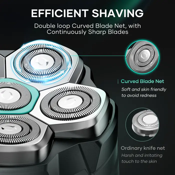 KENSEN 6D rasoir électrique flottant magnétique pour hommes tête humide/sèche rasoir tondeuse à chev