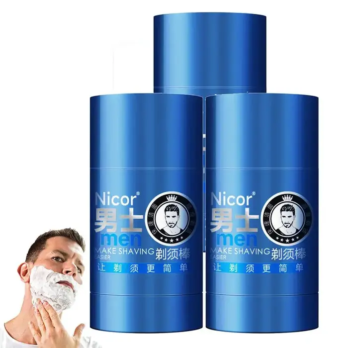 1/2/3 pièces parfum de menthe crème à raser pour hommes bâton mousse riche doux 2-en-1 crème de rasa