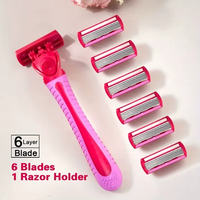 Rasoir pour femmes lame à 6 couches jambe cheveux aisselles couteau de rasage lames à 6 couches raso
