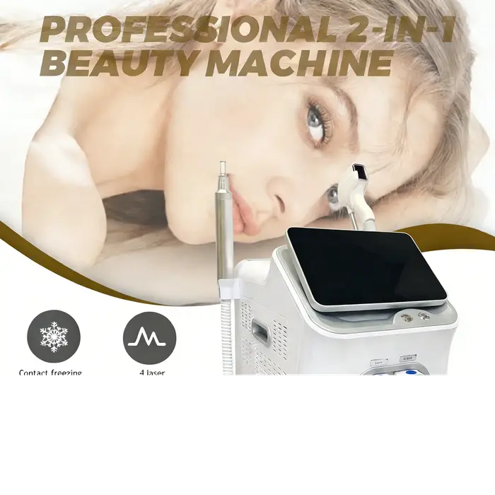 Machine professionnelle 2-en-1 pour l'épilation au laser diode et le détatouage