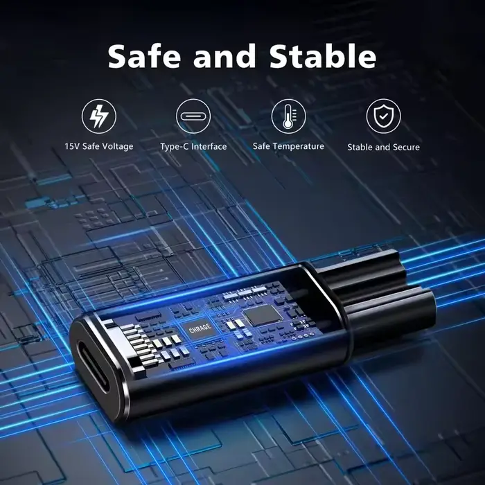 Adaptateur de charge Type-C 15V pour rasoir Philips OneBlade QP6520 QP6530 QP6510 HQ8505 Tondeuse à barbe électrique
