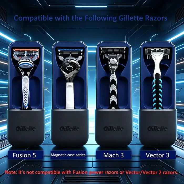 Boîte de rangement pour rasoir Gillette, ouverture et fermeture magnétiques, ventilation par drainage, boîte à gravité, boîte de protection portable pour voyage