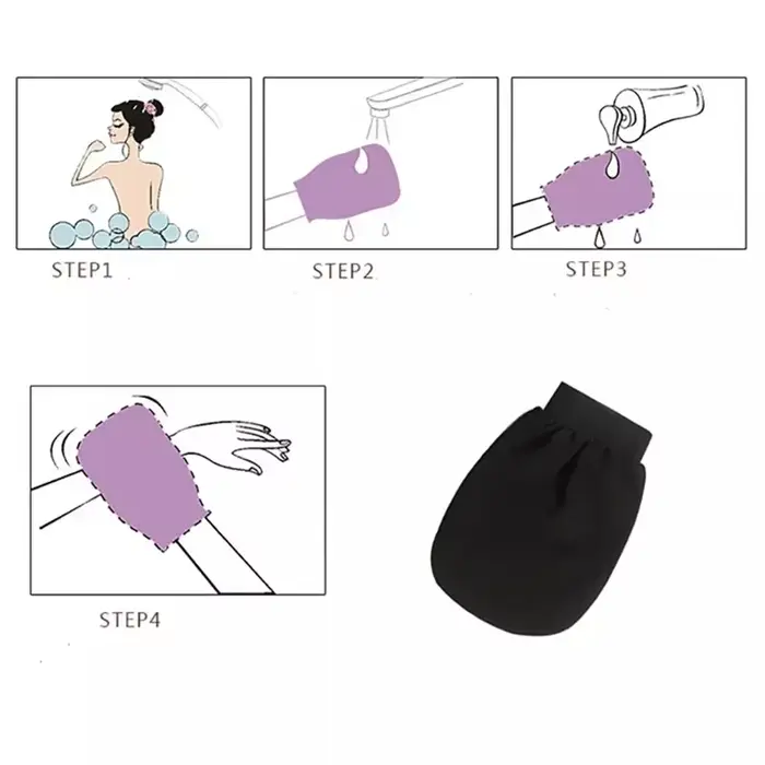 Gants exfoliants pour le corps, gants de douche pour éliminer les peaux mortes, exfoliant corporel indolore, masseur pour le corps, nettoyage en profondeur, accessoires de salle de bain