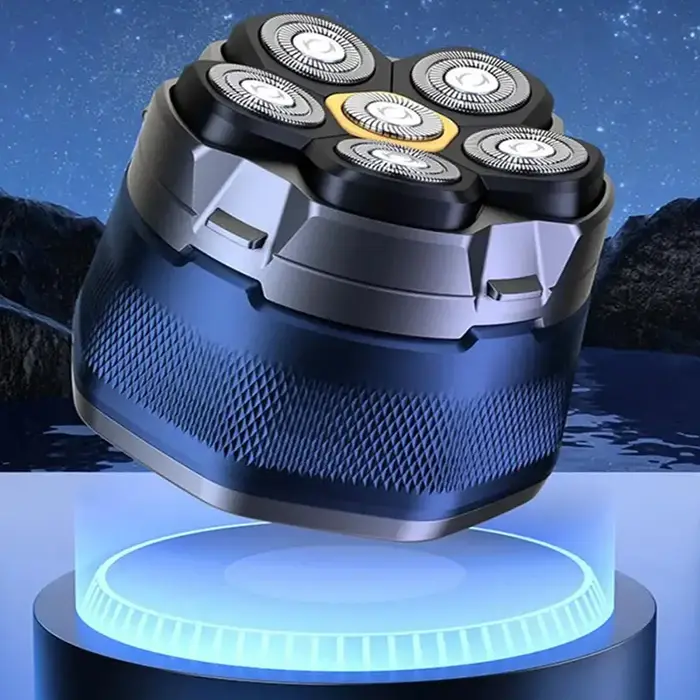6 tête Portable étanche Rechargeable machine à raser feuille tête chauve rasoir barbier électrique r