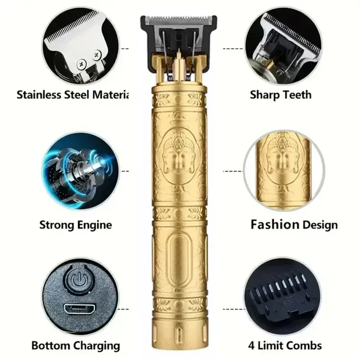 Tondeuse à cheveux professionnelle T9/accessoires pour hommes | Charge rapide USB