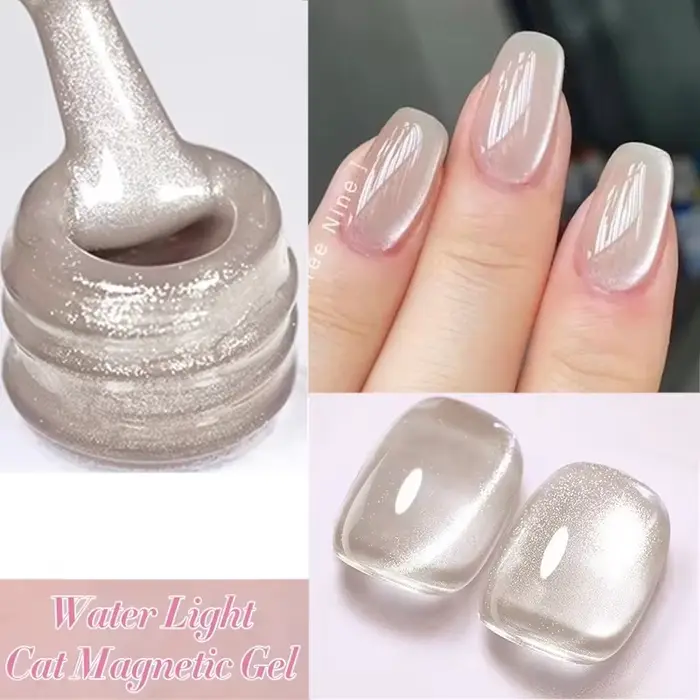 BORN PRETTY – vernis à ongles Gel magnétique en forme de chat, perle de verre scintillante, Flash bl