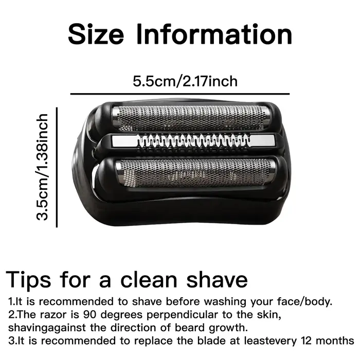 Tête de rechange pour tête humide et sèche Braun série 3 S3