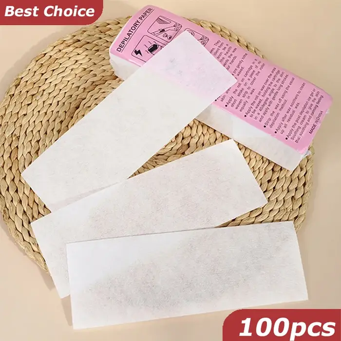 Bandes d'épilation professionnelles, 100 pièces, papier de cire en tissu Non tissé, outil de beauté 