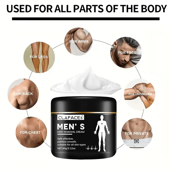 Crème dépilatoire indolore pour hommes