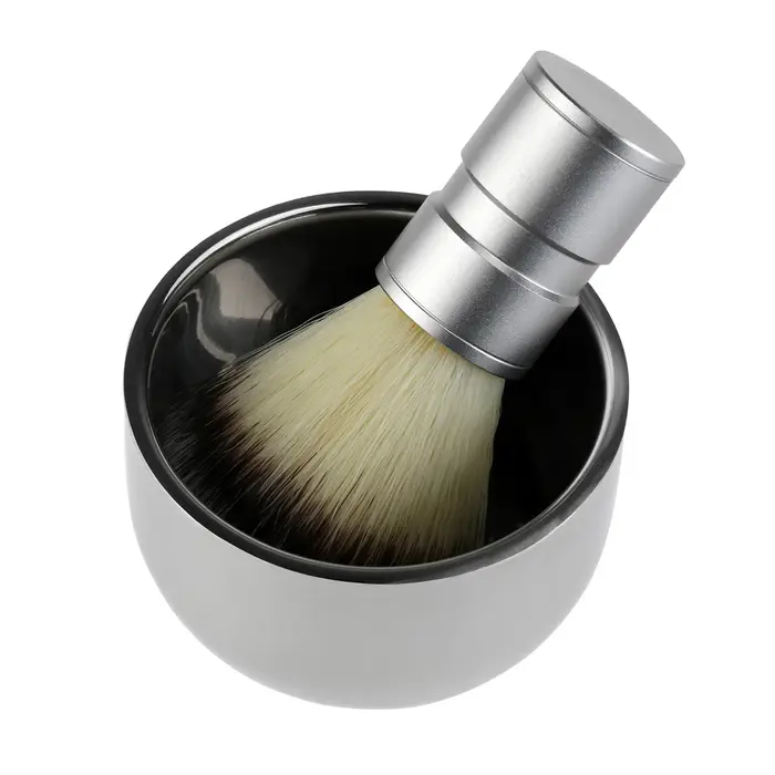Ensemble bol et brosse à raser en acier inoxydable, tasse isotherme, kit de rasage traditionnel humi