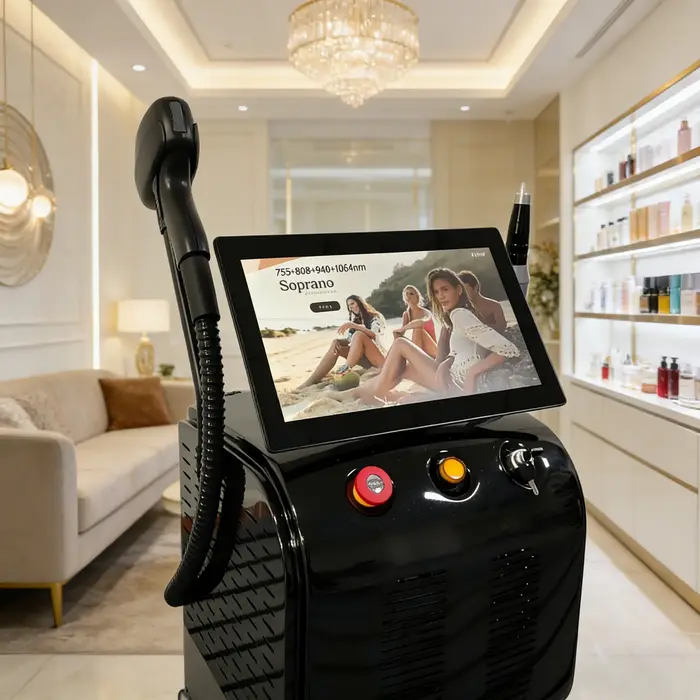 Appareil professionnel 2-en-1 d'épilation au laser diode et de détatouage 755nm/1064nm avec système de refroidissement par glace, équipement de beauté pour salon H