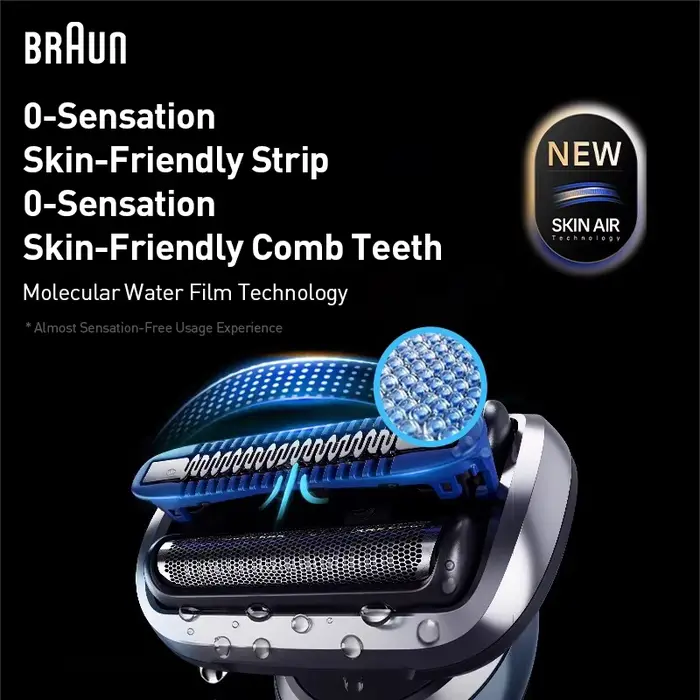 Tête de rasoir de rechange Braun 65B avec grille de protection Hydrate Skin Guard compatible avec les rasoirs Series 5 et 6