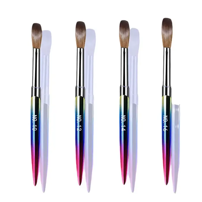 Stylo brosse à ongles en acrylique No.10/12/14/16 20-26mm, pour Application acrylique, Extension pro