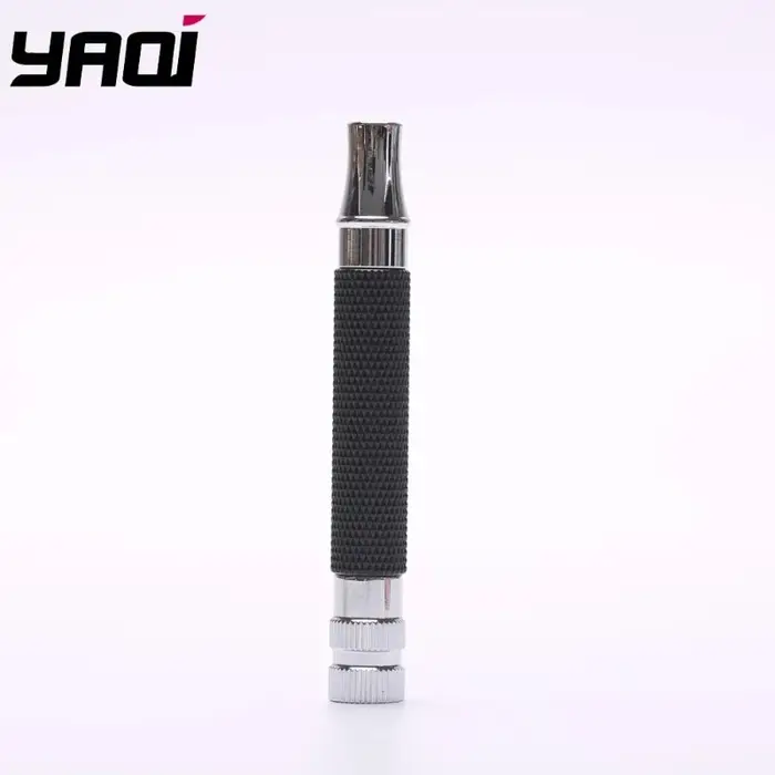 Nouvelle poignée de rasoir de sécurité Yaqi 2026 pour homme, couleur chrome et noir, accessoire de v