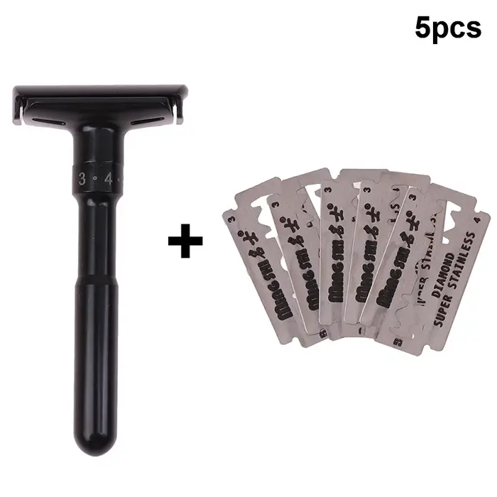 Rasoir de sécurité classique réglable à Double bord pour hommes, outils de barbier, rasoir à cheveux