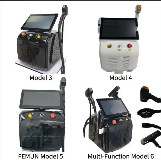 Machine d'épilation à technologie FAC 4 en 1 Soprano Titanium Ice 755 808 940 1064nm ND YAG RF IPL Indolore