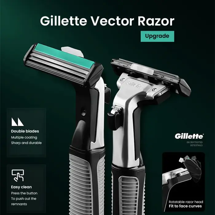 Ensemble de rasoir Gillette Vector 2 avec lames de rasage