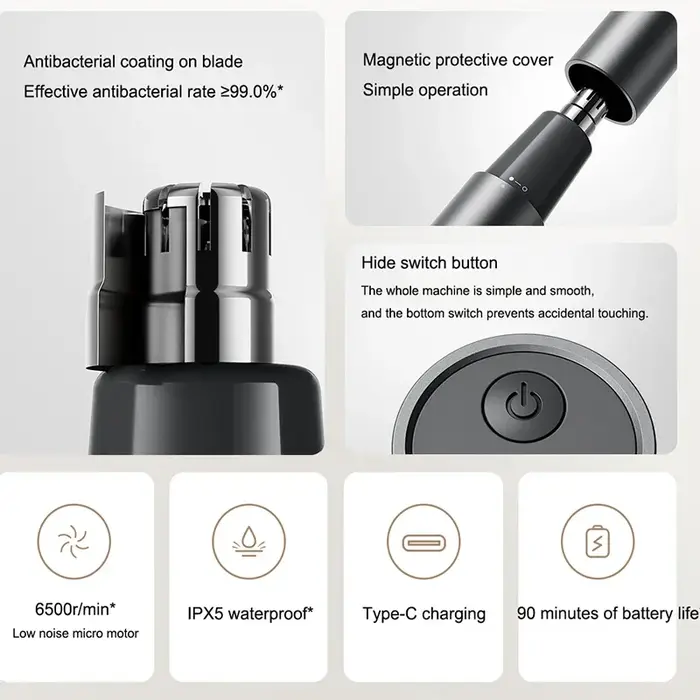 XIAOMI-Tondeuse à cheveux électrique portable pour hommes, tondeuse indolore, oreilles de l'Antarcti