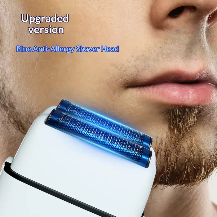 ROSYOUS RS620 Rasoir Électrique pour Hommes, 10000 tr/min, Double Grille Bleue Hypoallergénique, Tondeuse à Barbe Électrique Professionnelle