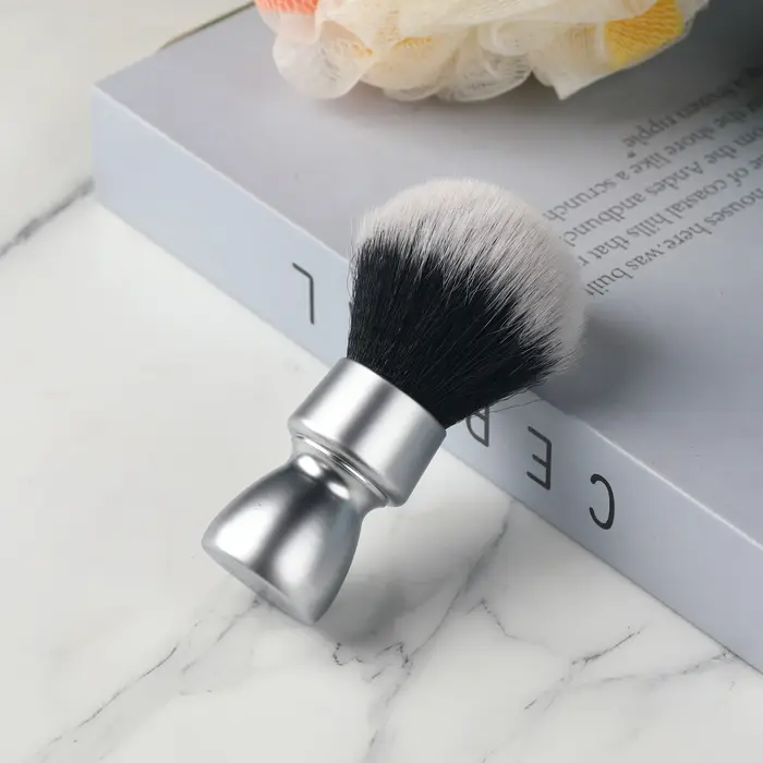 YAQI – brosse de rasage pour hommes, poils synthétiques, poignée en métal lourd, pour smoking, nœud