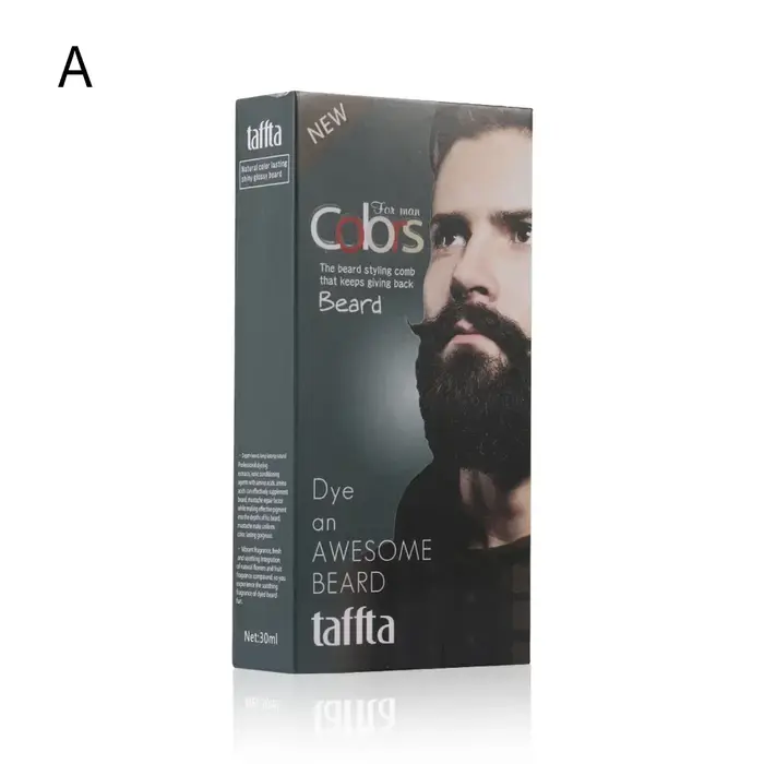 Teinture noire efficace pour hommes, 2 pièces, crème pour barbe, moustache, semi-permanente, mode ma